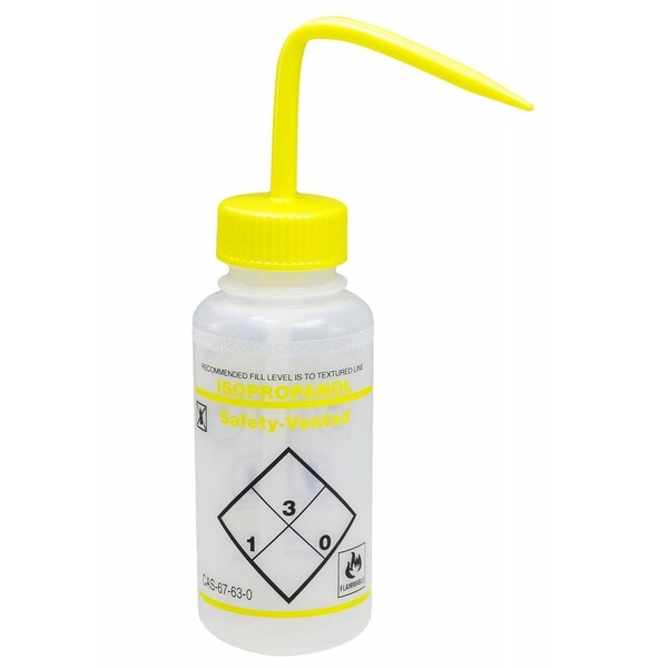 Safety Vented Wash Bottle, Isopropanol, 16oz, 3/PK